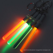 Promotion Gifts Item Custom Logo Plastic Led Torch Mini Glow Stick Night Flash Light Keyring Key Ring Chain Keychain